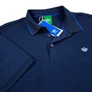 adidas Originals Twistknit Trefoil Golf Polo Mens Size 2XL Night Indigo/White